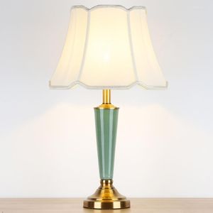 Lampes de table en céramique lampe de bureau Jingdezhen style américain pays moderne Simple salon étude chambre chevet doux El gros