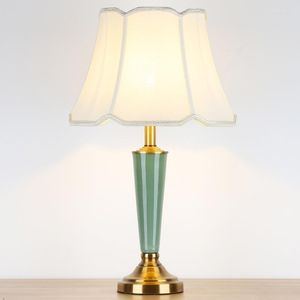 Tafellampen keramische bureaulamp Jingdezhen American-stijl land modern eenvoudige woonkamer studie slaapkamer bedkamer bed zachte el groothandel