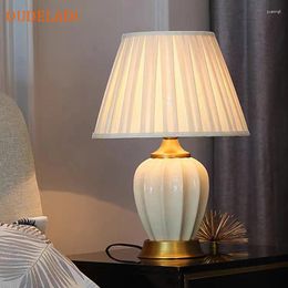 Lampes de table lampe en céramique pour chambre de chambre à coucher maison de style chinois de style européen