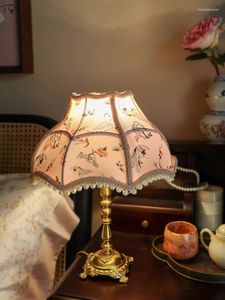 Lampes de table chinois classique Vintage rétro chambre lampe de chevet LED E14 luxe or lustre bureau lumières café étude Salon Loft