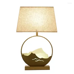 Lampes de table paysage chinois zen lampe décorative de style bourse d'étude de chambre à coucher en tissu en tissu