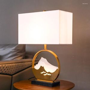 Lampes de table du salon chinois lampe LED créative étude décorative simple El zen paysage de chambre à coucher moderne