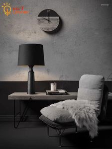 Tafellampen Chinese minimalistische zen -kunst decoratieve lamp LED E27 zwart massief hout moderne bureaublichten slaapkamer bedstudie koffie koffie