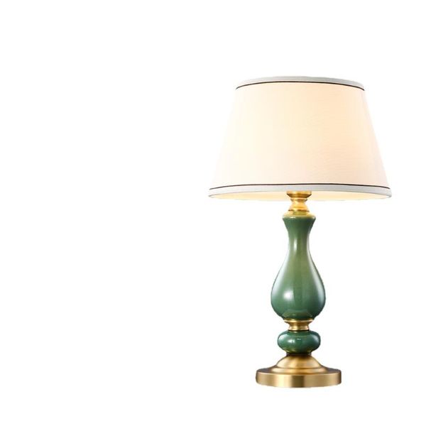 Lampes de table Tradition chinoise Lampe en céramique El Salon Décoration de bureau Table lumineuse en tissu