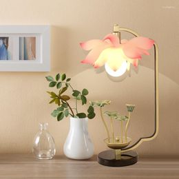 Tafellampen Chinese windlamp Persoonlijkheid Decoratie Woonkamer Bedroom Bedroom Bedoel Warm Art Lotus Zen LB030312