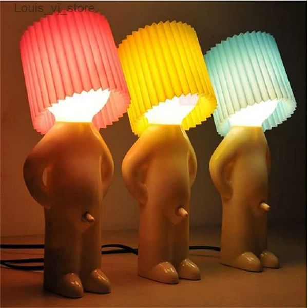 Lampes de table Claeted vilain garçon lampe de Table créative Unique LED plis lecture éclairage chambre chevet veilleuse enfants cadeau livraison directe YQ240316