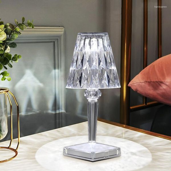 Lampes de table Clear Lamp Lighting Veilleuse Nightstands Golden Bankers Glass Silver