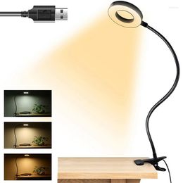 Tafellampen Clip-on leeslampjes 48 LED USB-boeklamp met 3 kleurwissels10 Dimbare helderheid Opladen 360 verstelbare zwanenhals
