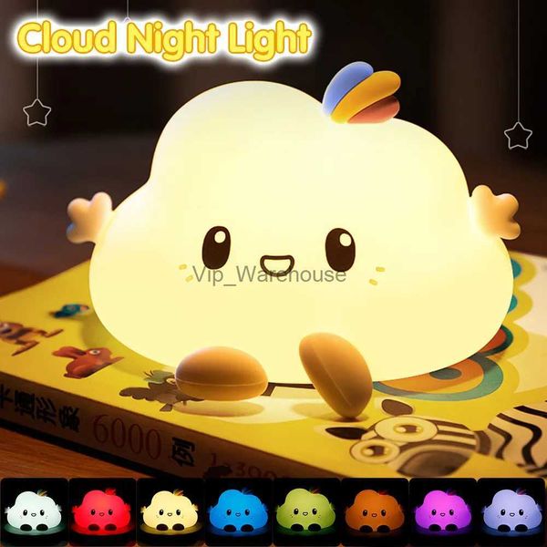 Lampes de table Lampe nuage LED veilleuse en Silicone lampe de chevet tactile lampe de Table lampe de canard lampe de nuit de bureau pour enfants bébé filles chambre décor YQ231006