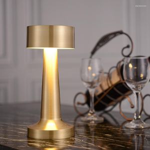 Lampes de table lampe à café métal tactile rétro décor pour Bar Restaurant décoration bureau LED chevet veilleuses chambre