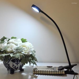 Lampes de table lampe de bureau Led réglable en couleur avec Clip Protection des yeux Flexible lampe de lecture livre d'étude de travail à intensité variable