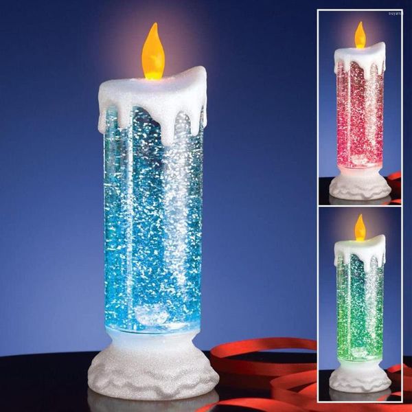 Lámparas de mesa Forma de vela cambiable de color Luz LED de noche Escritorio para el hogar Lámpara de decoración para fiestas Ambiente de regalo Luces decorativas