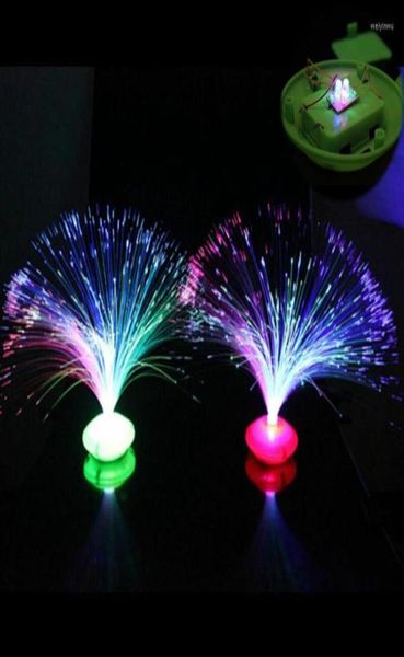 Lámparas de mesa Lámpara cambiante colorida Soporte LED Decoración para el hogar Luz nocturna de fibra óptica9870502