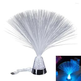 Lampes de table colorées LED veilleuse lampe à fibres optiques multicolore clignotant Modes universels cadeau mignon pour enfantsTable