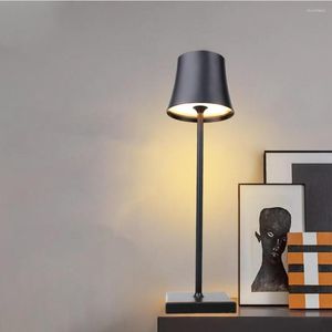 Lampes de table lampe sans fil LED métal USB rechargeable 5200mAh luminosité ajustée veilleuse bureau lecture pour barre à la maison