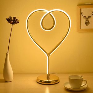 Tafellampen creatieve kunst hart vorm lamp gebogen led bureau voor slaapkamer woonkamer kantoor nachtkastje boekenplank