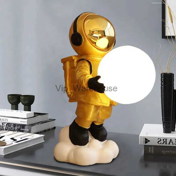 Lampes de table Astronaute créatif 3D lune lampe de Table USB alimenté Dimmable bureau décoration veilleuse chambre lampe de chevet ornements YQ231006