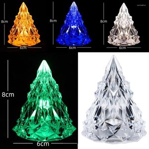 Tafellampen creatieve kerstboomvorm lamp kristallen diamanten bureau mini nacht licht warme/witte gloeidraad sfeer