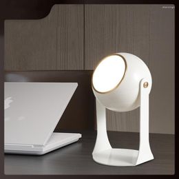 Lampade da tavolo Creative Cordless Lamp Atmosphere Charging Portable Bedroom Comodino Nightlight Illuminazione da lettura Rotazione a 360 °