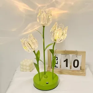 Tafellampen creatieve kristallen sfeer licht slaapkamer bel orchide bureau lamp luxe senior led touch switch home decoratie