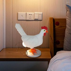 Lámparas de mesa creativas con forma de pollo, adorno de escritorio, mesita de noche, sala de estar, decoración del hogar, luces nocturnas