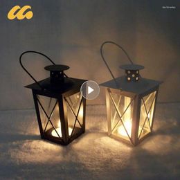 Lampes de table Creative Iron Candlestick Candle Holder Lantern pour la fête à domicile Ornement suspendu décoration