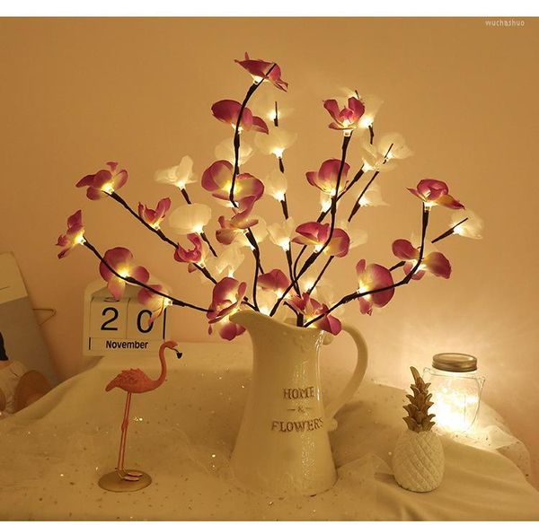 Lampes de table Creative LED Simulation Phalaenopsis Branche Night Lights String Chambre Décoration Couleur De Noël