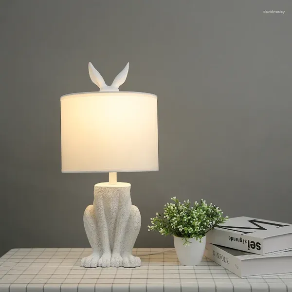 Lámparas de mesa con conejos de pared led creativo decoración del hogar luces de escritorio