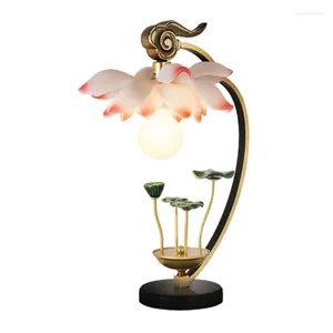 Tafellampen creatieve lotus decoratie eenvoudige slaapkamer bed led led light modern woonkamer kantoor studeren kunst kunst decor bureaulamp