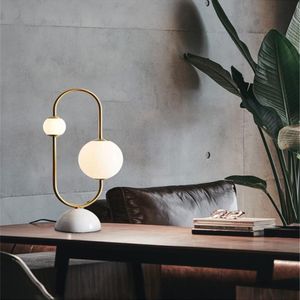 Tafellampen creatief marmeren lamp voor huis versieren Noordse luxe woonkamer led bureau slaapkamer slaapkamer beddecoratie indoor verlichtingtabel