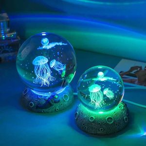 Tafellampen kristallen ball nachtlichten gloeiende zeem kwalen astronauten tafellamp