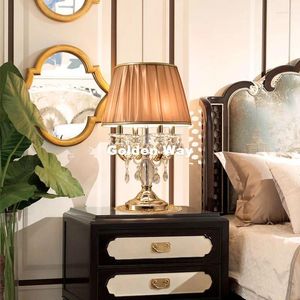 Lampes de table Lampe en cristal D40cm Simple Bureau de haute qualité pour la maison Chambre Salon Décoration Chevet