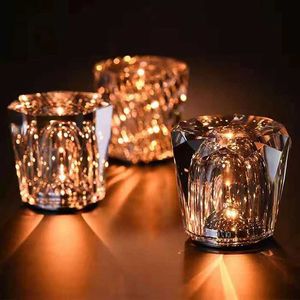 Tafellampen kristallen lamp diamant LED oplaadbare restaurantbar tafellamp slaapkamer bed decoratie sfeer licht