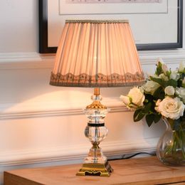 Lampes de table lampe en cristal salon lumière luxe Simple chevet nordique gradateur Base en métal Luminarias Decorativas A