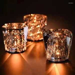 Tafellampen Kristal Oplaadbare Bar Sfeer Led-lamp Restaurant Woonkamer Diamant Nacht Slaapkamer