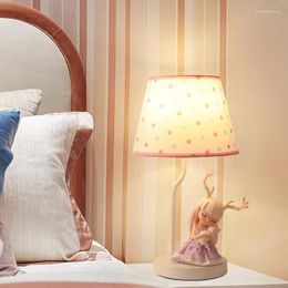 Tafellampen schattige cartoon kleine prinses kinderoogverzorging lampmeisje's verjaardagscadeaubeer bedacht nachtlicht