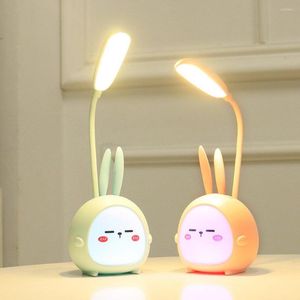 Lámparas de mesa, bonita lámpara de escritorio, protección ocular, ahorro de energía, lectura, carga USB, luz nocturna colorida para dormir, regalos LED para niños