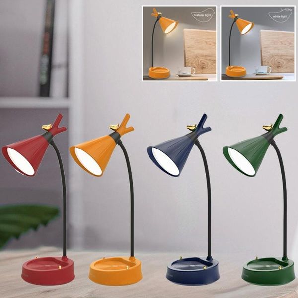 Lámparas de mesa Linda lámpara de escritorio USB recargable LED luz de noche flores táctiles atmósfera protección ocular lectura decoración de dormitorio