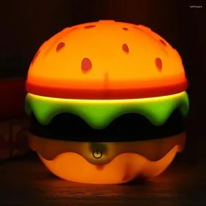 Lampes de table mignon hamburger lumière lampe à LED portable à haute luminosité réglable rechargeable pour la chambre à coucher
