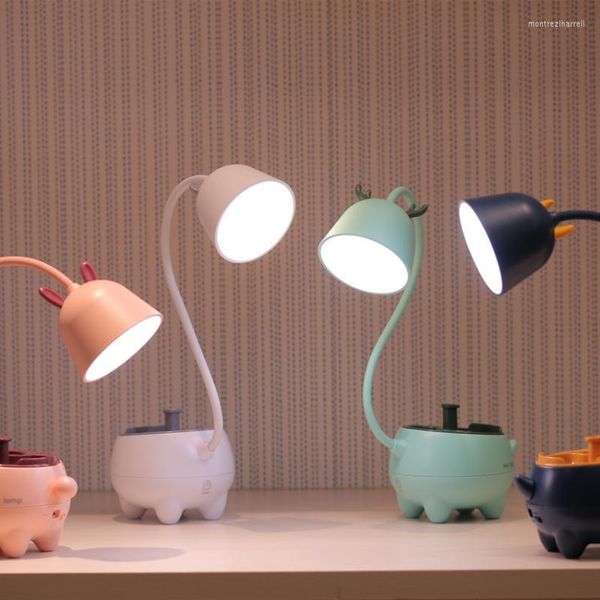 Lámparas de mesa Linda lámpara LED para mascotas Smart Touch USB Carga 3 modos de iluminación Brillo ajustable Escritorio regulable para regalo para niños