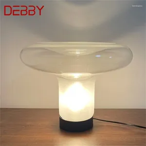 Lampes de table debby lampe nordique moderne du bureau de champignons simples en verre LED LED DÉCORATIV