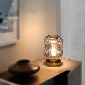 Lampes de table lampe en verre décorative Vintage lumière d'ambiance de haute valeur pour chambre chevet salon Est PlugTable