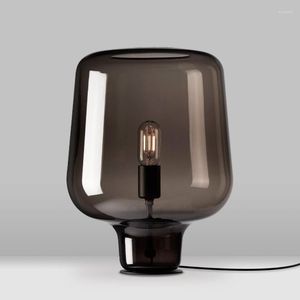 Tafellampen Designer Lamp Modern Grijs Glas Body Bureaulamp Slaapkamer Woonkamer Bar El Villa Decor Minimalistische E27 Studie