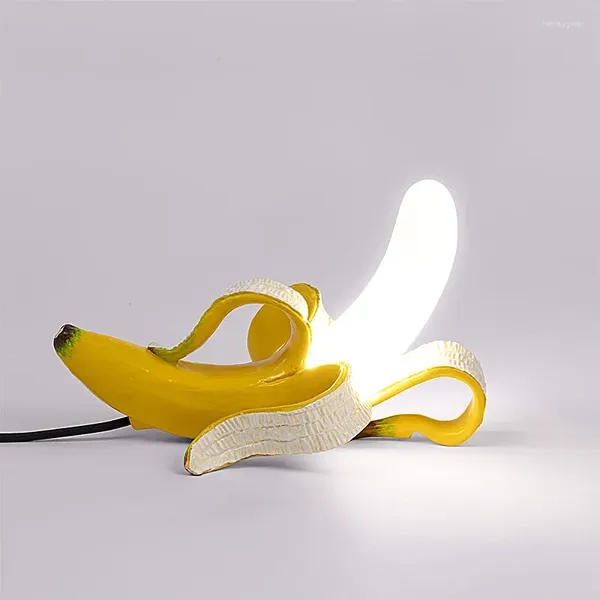 Lampes de table Designer Mood Light Banana Lamp Night Kawaii Room Decor Italie Décoration pour la chambre Cartoon Créativité LED Champignon