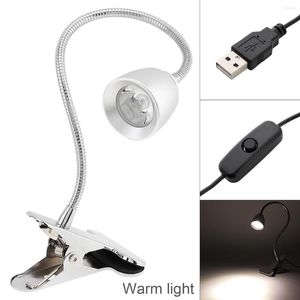 Lampes de table Lampe de bureau 3W 4 Modes Lumière Dimmable LED Type de clip USB Chaud Étudiant Protection des yeux Tête conique pour l'apprentissage