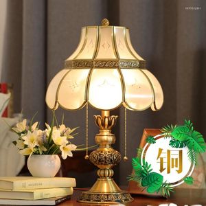 Tafellampen bureaulamp slaapkamer vintage alle koper luxueuze warme romantische studie woonkamer creatief klein bed