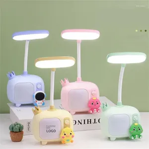 Tafellampen Bureaulamp Kleurrijke energiebesparende kleine tv-basis Kindercadeau Leuke cartoonverlichting Led-kind Student Oogbescherming