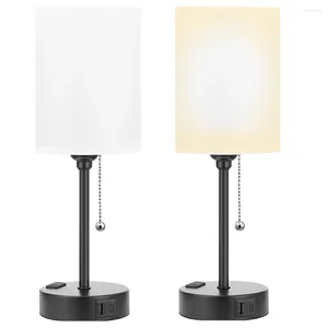 Lampes de table Lampe de bureau Base en métal de bureau à intensité variable avec ports USB C et A Lumière de chambre pour établi d'étude de lecture de dessin