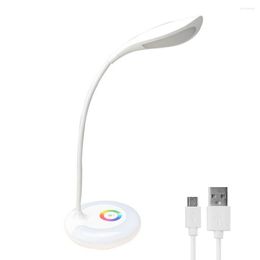 Tafellampen bureaulamp voor kinderen flexibel ganencle felheid aanpassing thuiskantoor sfeer cadeau rgb led witte touch control nachtlicht