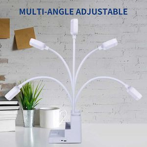 Tafellampen bureaulamp oplaadbaar licht USB LED TAK LAMP Office Studie Leesbureau Nachtlichten met Pen Telefoonhouder Functie